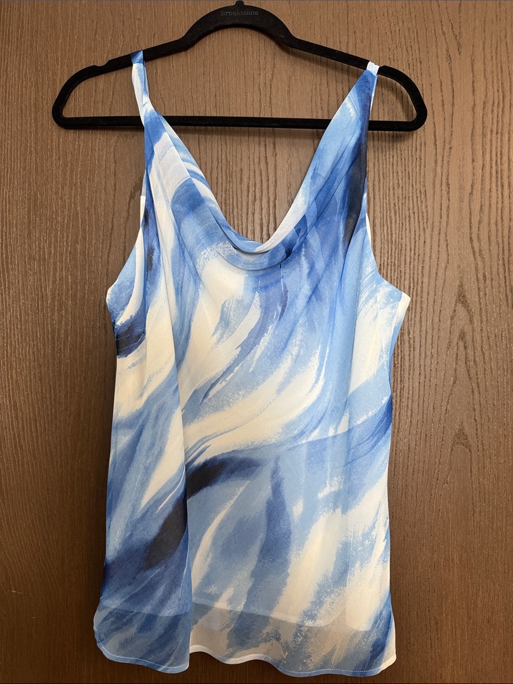 Calvin Klein Women’s Blue & White Printed Cowl Neck Cami